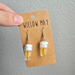 Gold and White Earrings